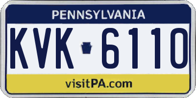 PA license plate KVK6110