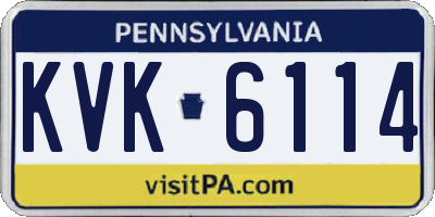 PA license plate KVK6114