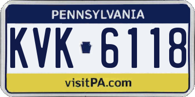 PA license plate KVK6118