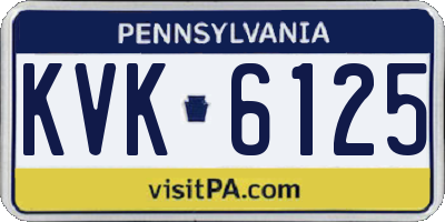 PA license plate KVK6125