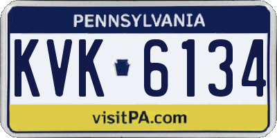 PA license plate KVK6134