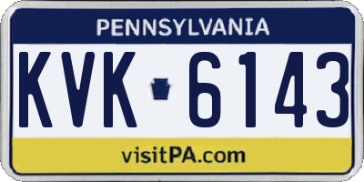 PA license plate KVK6143