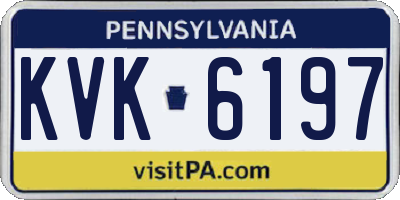 PA license plate KVK6197