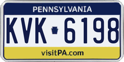 PA license plate KVK6198