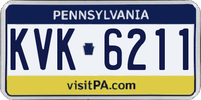 PA license plate KVK6211