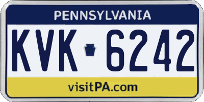PA license plate KVK6242