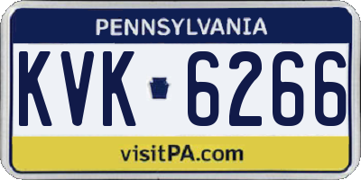 PA license plate KVK6266