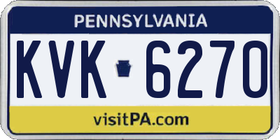 PA license plate KVK6270