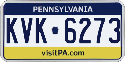 PA license plate KVK6273