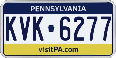 PA license plate KVK6277