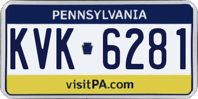PA license plate KVK6281