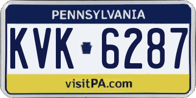 PA license plate KVK6287