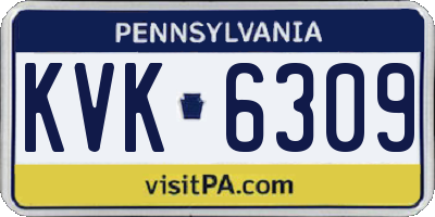 PA license plate KVK6309