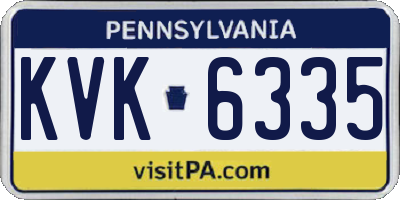 PA license plate KVK6335
