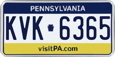 PA license plate KVK6365