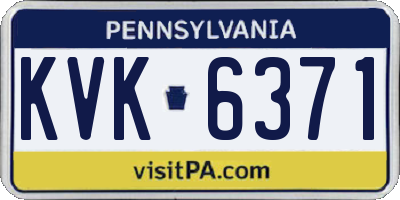 PA license plate KVK6371