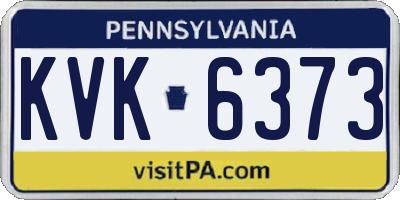 PA license plate KVK6373
