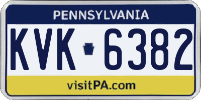PA license plate KVK6382