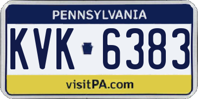 PA license plate KVK6383