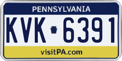 PA license plate KVK6391