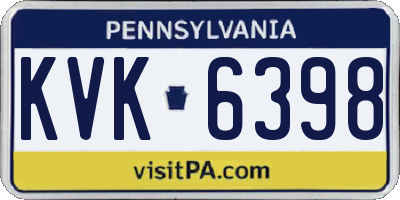 PA license plate KVK6398
