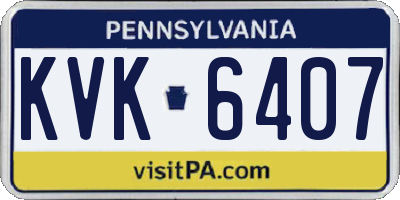 PA license plate KVK6407