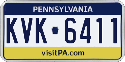 PA license plate KVK6411