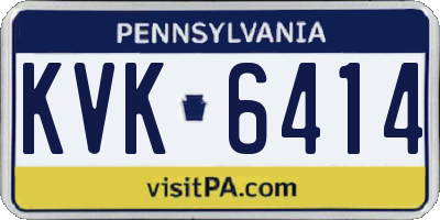PA license plate KVK6414