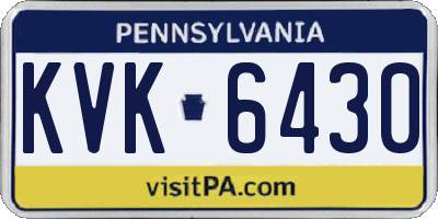 PA license plate KVK6430