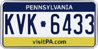 PA license plate KVK6433