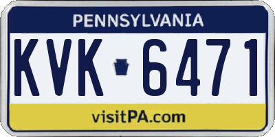 PA license plate KVK6471