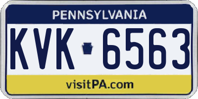PA license plate KVK6563