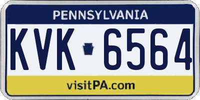 PA license plate KVK6564