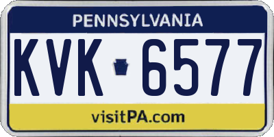 PA license plate KVK6577