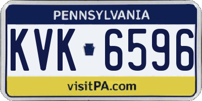 PA license plate KVK6596