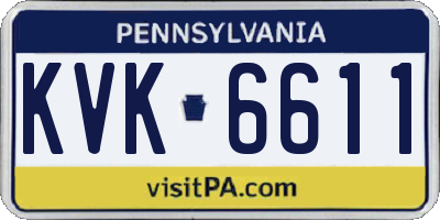 PA license plate KVK6611