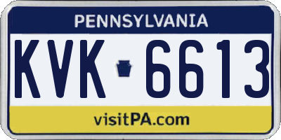 PA license plate KVK6613