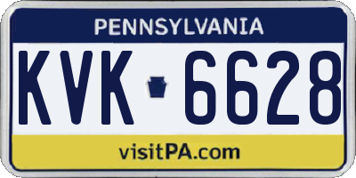 PA license plate KVK6628