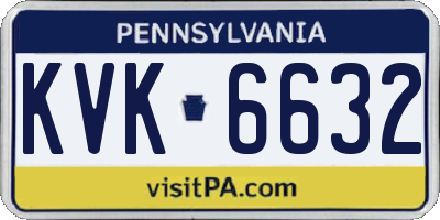 PA license plate KVK6632