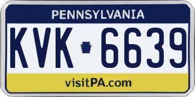 PA license plate KVK6639