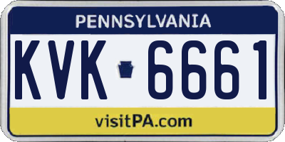PA license plate KVK6661