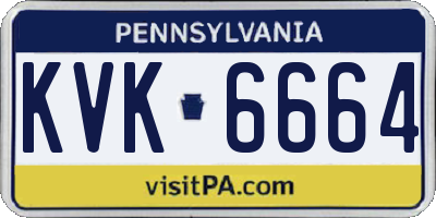 PA license plate KVK6664