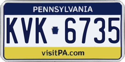 PA license plate KVK6735