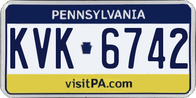 PA license plate KVK6742