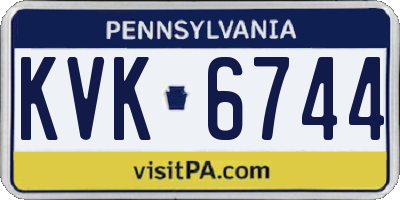 PA license plate KVK6744