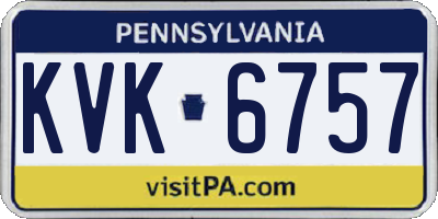 PA license plate KVK6757