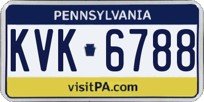 PA license plate KVK6788