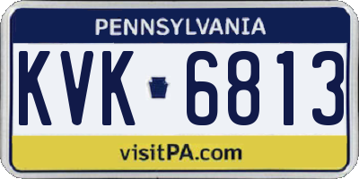 PA license plate KVK6813