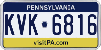 PA license plate KVK6816