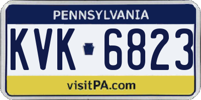 PA license plate KVK6823